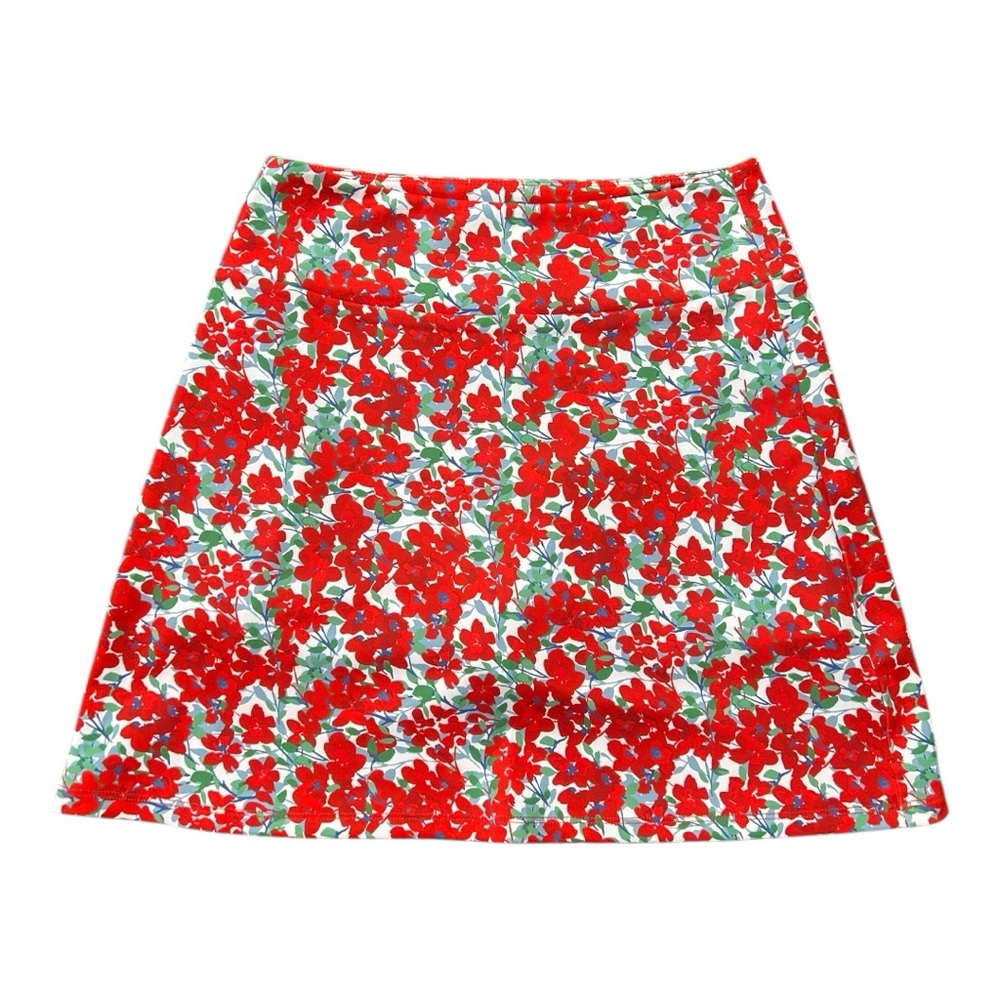 Never a Wallflower red floral skort Size XS
